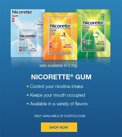 Get emergency medical help if you have signs of an allergic reaction: hives; difficult breathing; swelling of your face, lips, tongue, or throat. . Costco nicotine gum